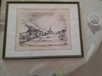 2 pentekeningen  1 houtskool tekening, Antiek en Kunst, Ophalen