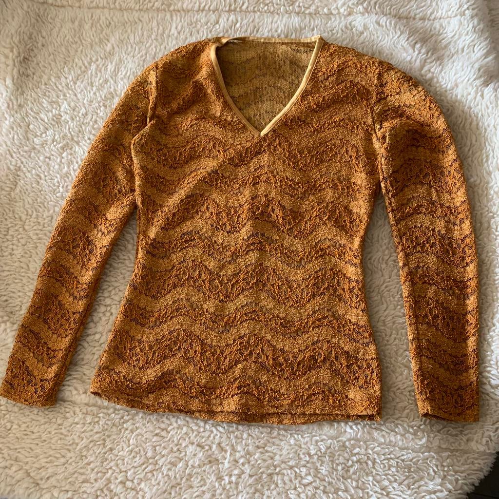 Elegante damesblouse - doorzichtige stof, Kleding | Dames, Ophalen, Zo goed als nieuw, Maat 38/40 (M)