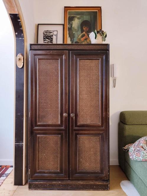 Vintage Rotan Kast / Opbergkast, Huis en Inrichting, Kasten | Kleerkasten, Gebruikt, 150 tot 200 cm, 50 tot 100 cm, 50 tot 75 cm