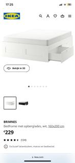 Ikea bed, Huis en Inrichting, 160 cm, Gebruikt, Wit, Hout