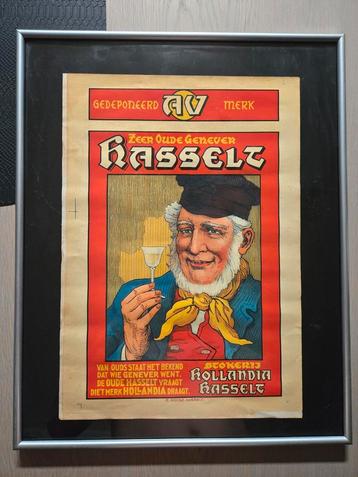 Hasseltse jenever stokerij reclame affiche hollandia, Ophalen, Zo goed als nieuw