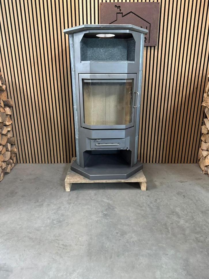 25187 Speksteenkachel Bk 8kw, Huis en Inrichting, Kachels, Gebruikt, Vrijstaand, Houtkachel, Hout, Ophalen