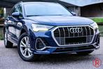 Audi Q3 S line 35 TFSI 1.5 150pk Automaat Prestige Garantie, Auto's, Audi, 4 cilinders, Blauw, Leder, 5 zetels