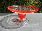 VTG design ambachtelijk glas schaal op voet rood KERST tafel, Antiek en Kunst, Antiek | Glaswerk en Kristal, Ophalen of Verzenden