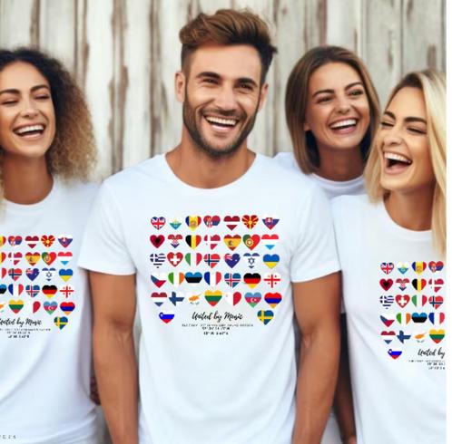 Eurovisie Songfestival 2024 T-shirt uniek unisex shirt, Kleding | Dames, T-shirts, Nieuw, Maat 38/40 (M), Korte mouw, Verzenden