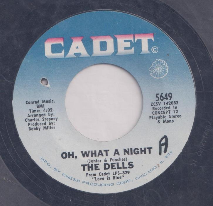 The Dells – Oh, what a night / Believe me - Single, Cd's en Dvd's, Vinyl Singles, Gebruikt, Single, R&B en Soul, 7 inch, Ophalen of Verzenden