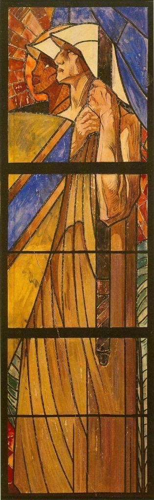 Maurice LANGASKENS 1884-1946 vitrail design gouache/pastel, Antiquités & Art, Art | Peinture | Moderne, Enlèvement