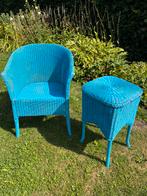 Lloyd Loom Stoel & Tafel - Blauw, Ophalen, Gebruikt