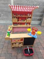 Houten speelgoedwinkel + toebehoren, Kinderen en Baby's, Speelgoed | Houten speelgoed, Ophalen, Gebruikt