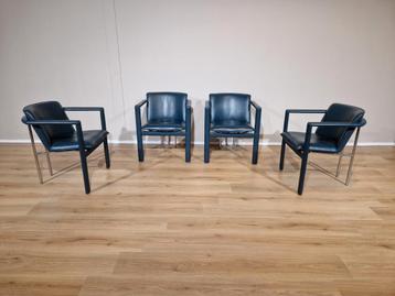 4x Leolux Cachucha - Chaises de salle à manger - Vertes - Cu, Autres couleurs, Comme neuf, Cuir, Quatre
