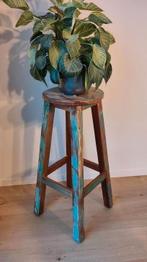 plantenstaander - vidaXL Barkruk, massief gerecycled hout, Ophalen, Zo goed als nieuw, Hout