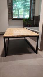Salontafel 12070x45 zwart onderstel, houten planken, Ophalen, Gebruikt, 100 tot 150 cm, 50 tot 100 cm