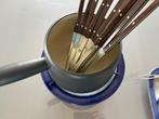 Fondue servies, Ophalen