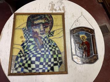 Glasmozaik glas in lood beschikbaar voor biedingen