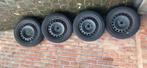 4 jantes en tole et pneus hiver pour vw/audi seat/skoda, Autos : Pièces & Accessoires, Pneus hiver, 16 pouces, Enlèvement, Utilisé
