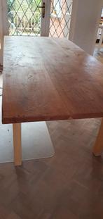 Tafelblad massief hout 210 op 95 cm, Ophalen, Gebruikt, 200 cm of meer, 50 tot 100 cm
