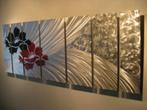 " Metal 2 Flowers " Prachtig 7 luik Metal Art 170 cm x 60 cm, Ophalen of Verzenden