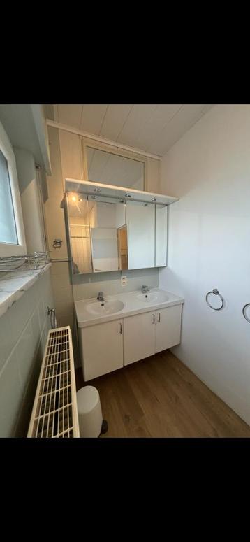 Meuble salle de bain avec double éviers et colonne, Enlèvement, Utilisé, 100 à 150 cm, Meuble lavabo