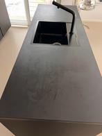 Werkblad mat zwart , met inbouw spoelbak , afvoer ., Huis en Inrichting, Keuken | Keukenelementen, Ophalen, Zwart, Nieuw, 50 tot 100 cm