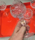 Handgeslepen kristallen glazen, 6 stuks, Antiek en Kunst, Antiek | Glaswerk en Kristal, Ophalen of Verzenden
