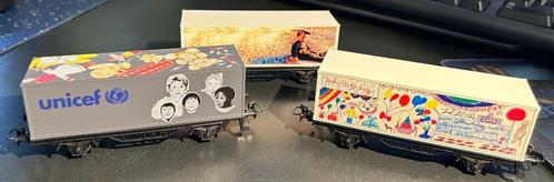 2161. 3 Wagons porte-containers « UNICEF » H0 Märklin., Hobby & Loisirs créatifs, Trains miniatures | HO, Utilisé, Wagon, Märklin