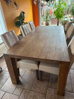 Massief houten tafel (exl. stoelen), Huis en Inrichting, Ophalen, Gebruikt