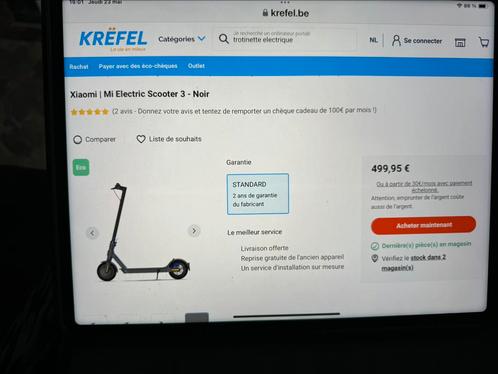 À vendre trottinette électrique xiaomi Mi scooter 3 noir, Fietsen en Brommers, Steps, Zo goed als nieuw