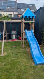 Speeltoestel Jungle gym:schommel, trapeze, glijbaan, zandbak, Ophalen, Gebruikt, Glijbaan