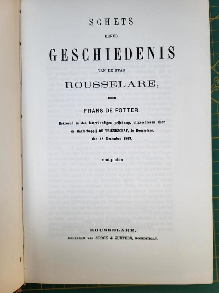 Geschiedenis van Rousselare - Frans De Potter - 1975, Boeken, Geschiedenis | Stad en Regio, Gelezen, Ophalen of Verzenden