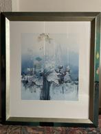 2x ingelijste, abstracte aquarelprint, Antiek en Kunst, Ophalen