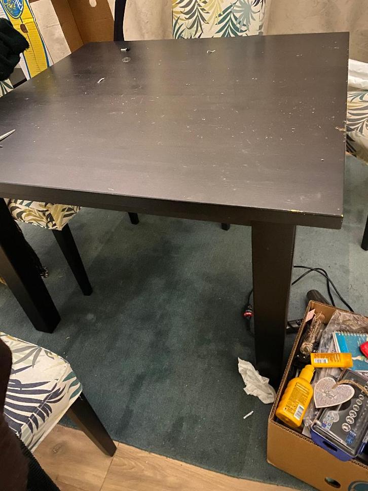 Tafel + stoelen IKEA, Huis en Inrichting, Tafels | Eettafels, Gebruikt, 100 tot 150 cm, 100 tot 150 cm, Vier personen, Rechthoekig