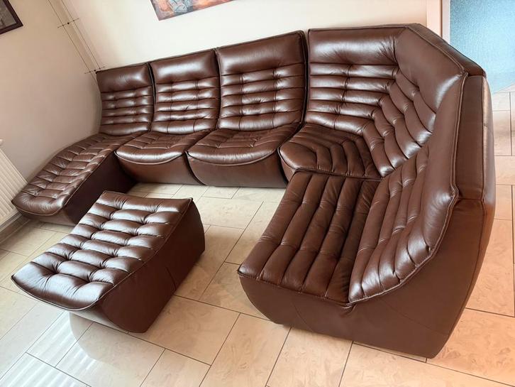 Salon Modulable en cuir de vachette, Maison & Meubles, Canapés | Coins salons complets, Neuf, Cuir, Enlèvement