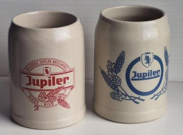 2 belles nouvelles chopes Jupiler 0.5 l en grès beschikbaar voor biedingen