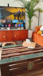 Salontafel met 4 wielen gerecycled hout, Ophalen, Gebruikt, 50 tot 100 cm, 50 tot 100 cm