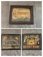 3 oude kaders God Jezus Christus, Ophalen of Verzenden