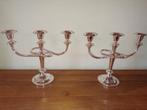 2 VERZILVERDE / SILVER PLATED KANDELAARS ALS NIEUW, Enlèvement ou Envoi, Argent