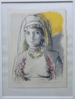 JAN VANRIET / OOSTERSE VROUW / KLEURLITHO / 41x31cm / KADER, Antiek en Kunst, Kunst | Litho's en Zeefdrukken, Ophalen of Verzenden