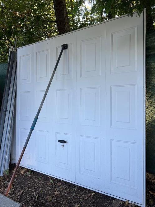 Garagepoort, Doe-het-zelf en Bouw, Deuren en Vliegenramen, Gebruikt, Garagedeur, 200 tot 215 cm, 120 cm of meer, Metaal, Ophalen