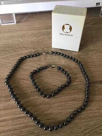 Hematiet Delicious ketting +Armband zwarte edelstenen beschikbaar voor biedingen