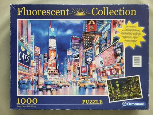Puzzel 1000 stukjes Clementoni New York Lights (fluorescent), Hobby en Vrije tijd, Denksport en Puzzels, Gebruikt, Legpuzzel, Ophalen