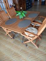 Table et 6 chaises de veranda pliables, Jardin & Terrasse, Enlèvement, Neuf, Rectangulaire, Bois