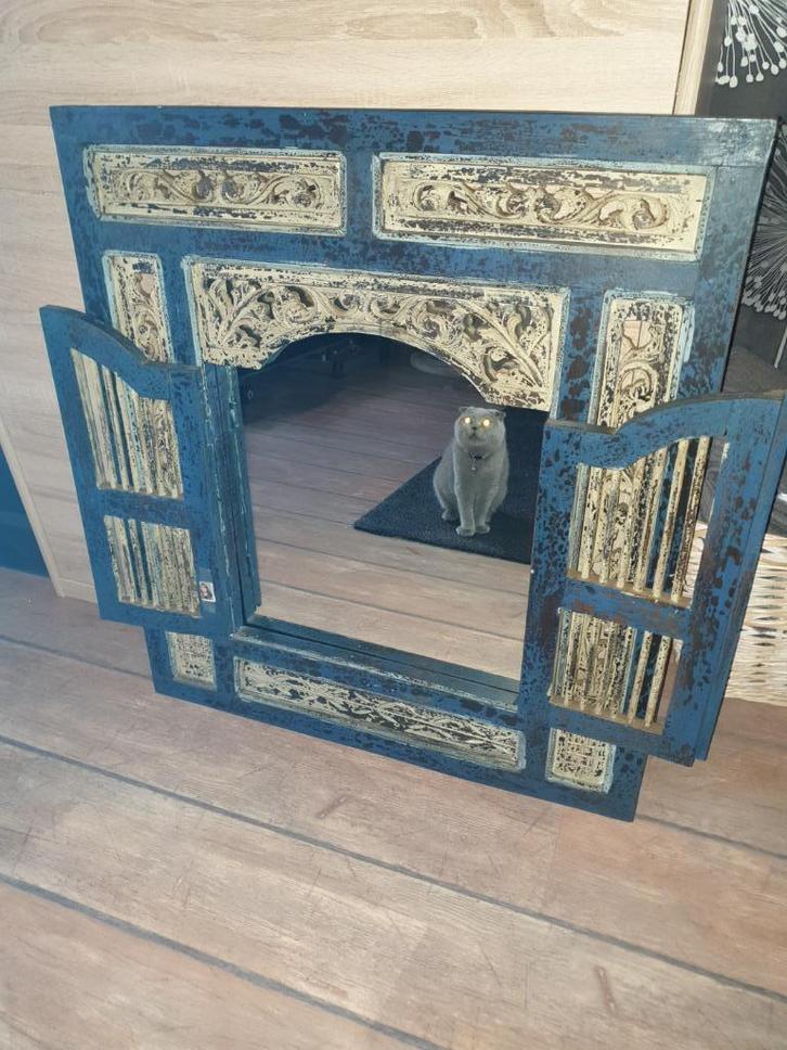 Spiegel met deurtjes, Huis en Inrichting, Woonaccessoires | Spiegels, Zo goed als nieuw, Vierkant, Ophalen