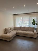 Hoekbank in beige stof 295x210x95 in zeer goede staat!, Ophalen, Gebruikt, Stof