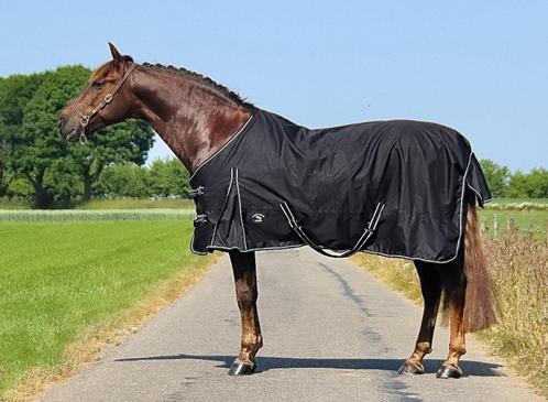 Profi-Rider regendeken zwart fleece gevoerd 185 + 205 + 215, Animaux & Accessoires, Chevaux & Poneys | Couvertures & Couvre-reins