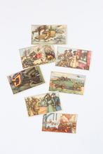 7 Toffee Trefin kaarten WO2 De landing in Europa, Gebruikt, Ophalen of Verzenden, 1940 tot 1960, Prent