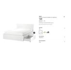 Ikea bed Malm met 4 bedlades - wit - 180x200, Huis en Inrichting, Ophalen, Zo goed als nieuw, Wit