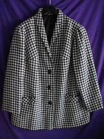 Prachtige lange vest met lange mouwen. Wit - zwart., Enlèvement ou Envoi, Porté, Taille 42/44 (L), Blanc