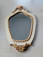 vintage houten spiegel met geslepen glas, Antiquités & Art, Antiquités | Miroirs, Enlèvement ou Envoi