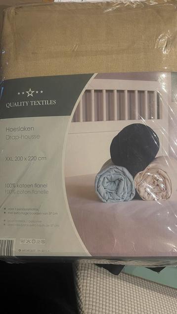 Nieuw hoeslaken flanel XXL 200x220 cm – Quality Textiles beschikbaar voor biedingen
