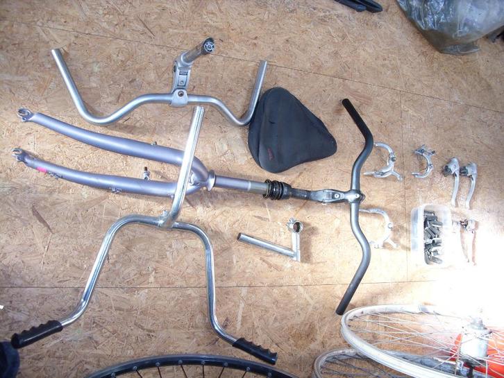 remhendels remmen gelzadel voorvork sturen handvaten, Fietsen en Brommers, Fietsonderdelen, Nieuw, Overige typen, Ophalen